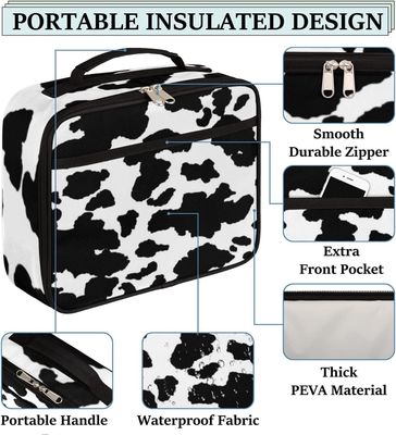 Multi функциональной водоустойчивой сумка обеда ткани напечатанная коровой с ручкой