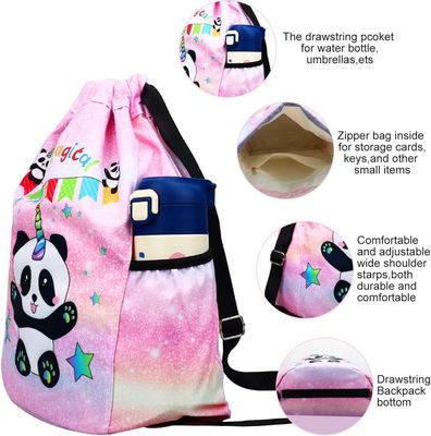 Рюкзак сумки панды перемещения заплыва пляжа спортзала мини для детей с держателем бутылки с водой 2