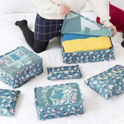 Качество  6 Pieces Polyester Travel Bag Set Clothing Shoes Cosmetic Luggage Organizer Set фабрика