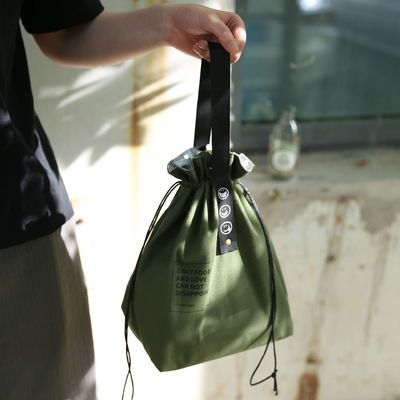 Подгонянная изолированная сумка обеда Drawstring холста широкого отверстия сумки бенто