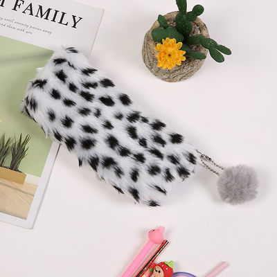 Творческая сумка хранения студента школьных принадлежностей девушек Pencilcase канцелярских принадлежностей сумки школы случая карандаша плюша печати леопарда милая