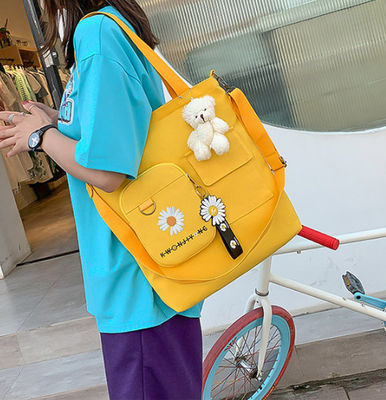 Основной холст Eco кладет сумку в мешки школы женщин ходя по магазинам модную для детей