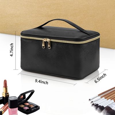 Перемещения молнии cosmeticbags дам сумка портативного водоустойчивого двухслойного косметическая с ручкой