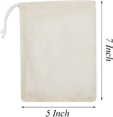 Облегченные сумки Drawstring хлопка дюйма 5x7 для поставок свадьбы партии домашних