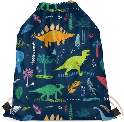 Сумки Drawstring спортзала динозавра сумки школы мальчиков динозавра мультфильма облегченные портативные для спорт перемещения
