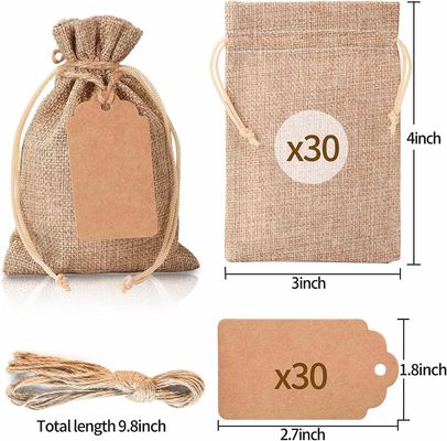 3&quot; x 4&quot; сумки с Drawstring, мешки белья свадьбы гессенские кладут в мешки, сумки мешковины мешков ювелирных изделий