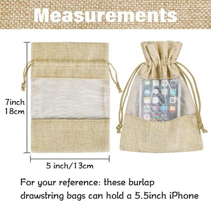Мешки ювелирных изделий сумки подарка Drawstring сумок облегченной прочной мешковины отвесные для благосклонности свадебного банкета конфеты