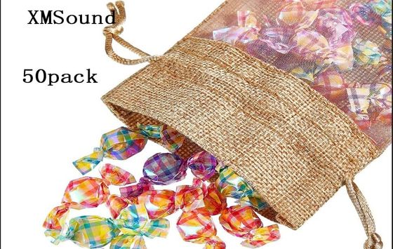 Мешковина сумки Organza сумки мешковины отвесная кладет сумки в мешки подарка с Drawstring, для благосклонностей свадебного банкета косметические образцы цепляют мешок