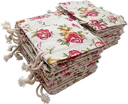 Мешок цветка мешковины сумок Drawstring кладет подарок в мешки кладет мешки в мешки ювелирных изделий для свадебного банкета ремесла DIY, 5X7 медленно двигает