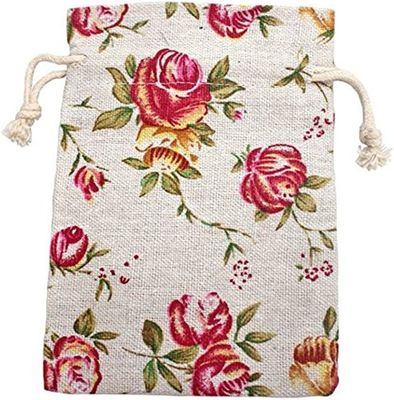 Мешок цветка мешковины сумок Drawstring кладет подарок в мешки кладет мешки в мешки ювелирных изделий для свадебного банкета ремесла DIY, 5X7 медленно двигает