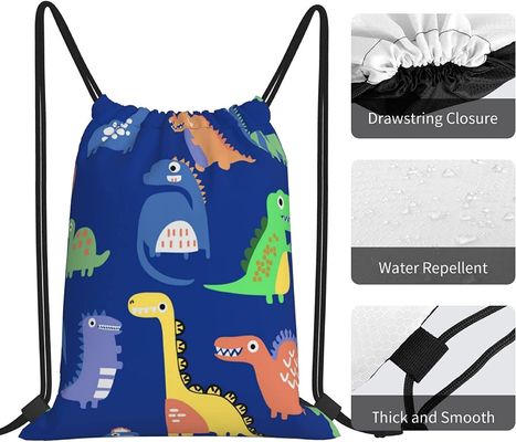 Сумки Drawstring рюкзака Drawstring для сумок строки танца спортзала подростка мальчиков девушек детей ссыпают водоустойчивые динозавры