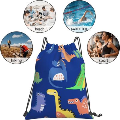 Сумки Drawstring рюкзака Drawstring для сумок строки танца спортзала подростка мальчиков девушек детей ссыпают водоустойчивые динозавры