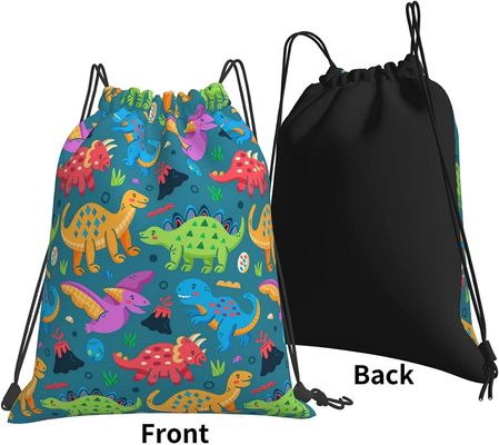 Сумки Drawstring рюкзака Drawstring для сумок строки танца спортзала подростка мальчиков девушек детей ссыпают водоустойчивый динозавр