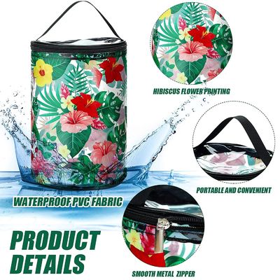 Сумка PVC ясной сумки гигиенической косметикаи сумки макияжа пляжа водоустойчивой косметическая с флористическим парусника черепахи выживания пляжа гавайское