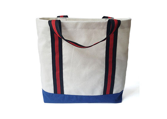 Хозяйственные сумки холста белой и голубой бакалеи сумок Tote холста многоразовые
