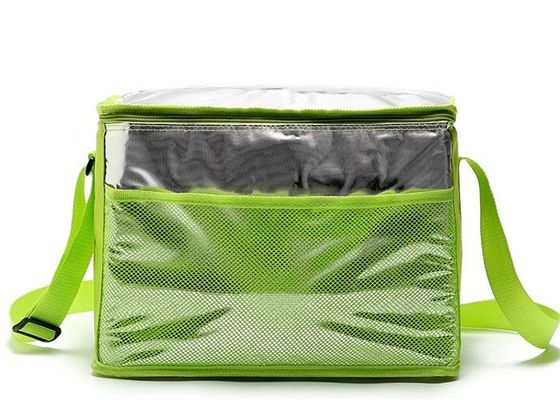 Зеленая изолированная алюминиевая фольга Tote сумка обеда с плечевым ремнем